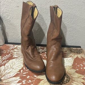 Justin Boots Men’s Brown Leather Mid-Calf Western Boots